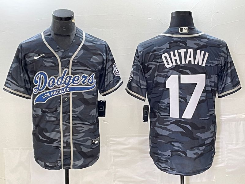 Men Los Angeles Dodgers #17 Ohtani Camo Nike Game MLB Jersey style 1